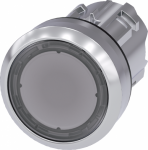 Illuminated pushbutton, 22 mm, round, metal, shiny, clear, pushbutton, flat, momentary contact type 3SU1051-0AB70-0AA0 | 4011209965737