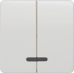 1+1 Rocker switch with window for pushbutton, 65x65mm, titanium white, DELTA profil 5TG7818 | 4001869072135