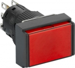 Illuminated monolithic push button, Harmony XB6E, rectangle red flush, 16mm, spring return, 24V DC, XB6EDW4B1P | 3389110630848