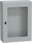 Wall mounted steel enclosure, PanelSeT S3D, transparent door, without mounting plate, 800x600x250mm, NSYS3D8625T | 3606480158957