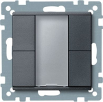 Push-button, 2-gang plus, anthracite, System M MTN627614 | 3606485011066