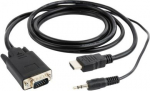 CABLE HDMI-VGA +3.5MM/3M A-HDMI-VGA-03-10 GEMBIRD A-HDMI-VGA-03-10 | 8716309098045