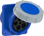 CEE-flanged socket 5x125A(3P+N+PE) 9h IP67 120x130 sloping blue POWER TWIST 445-9 | 9003399212277