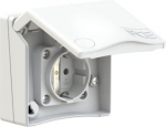Flanged socket Schuko 3x16A (2P+PE) IP44 250V~ / 50+60Hz, white 8430V | 9003399672392