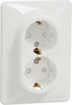 Double socket, grounded, with frame, white Sedna Design SDD311221 | 3606481482280