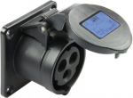 CEE-flanged socket 3x16A (2P+PE) 6h IP44/IP54 TT black 70x70 313-6TTx | 9003399785399