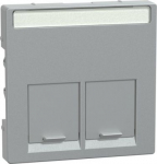 Cover plate for data outlet 2xRJ45 aluminium, SystM MTN466560 | 3606485005102