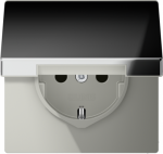 Socket outlet with hinged lid, 16A/250V, chrome, LS GCR1520KL | 4011377064119