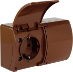 VG-182-02 Koala Gn. podw. 2x2P+Z SCHUKO n/t IP44 brąz z klapką brąz 61.397 | 5901769016231