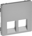 Cover plate Valena Life - double RJ 45/RJ 11 or RJ 45 + RJ 11 socket - aluminium 755422 | 3414970459794