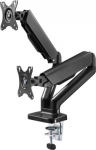Goobay Desk Mount | Double Monitor Mount with Gas Spring | Swivel, Tilt, Rotation | 17-32 " | Maximum weight (capacity) 9 kg | Black 58531 | 4040849585319