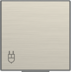 Color: Stainless Steel.   Cover plate for Schuko socket outlet code: 8188, 8188.5 & 8188.6. 2CLA858810A1401 | 8427238146133