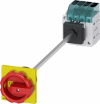 Load disconnector 3LD3, Iu 25 A Main switch 3-pole + N Rated operating capacity at AC-23 A at 400V 9.0kW floor mounting Basic switch with door coupling Central hole mounting 22.5mm Rotary actuator red / yellow 66 x 66 mm with auxiliary switch 1OE + 1 ...