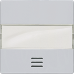 Rocker switch with window, with label for emergency switch for heating, 55x55mm, aluminum-metallic, DELTA i-system 5TG6251 | 4001869233727