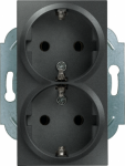 DELTA miro SCHUKO double socket outlet 10/16A 250V with/without screw-type terminals with increased touch protection carbon metallic DELTA switches and socket outlets &ndash; design and quality to perfection from Siemens. Due to its eternally stylish shape ...
