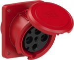 CEE-flanged socket 4x63A(3P+PE) 6h IP44 100x112 sloping red POWER TWIST 4341-6 | 9003399651816