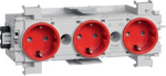 Socket-outlet 3-gang Wago plug/clamp technique front-mounting in traffic red GS30013020 | 4012740851480