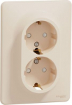 Double socket, grounded, with frame, beige Sedna Design SDD312221 | 3606481482402