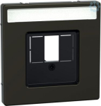 Central plate with square opening a nd label field, mocca metallic, Sys MEG4250-6052 | 4042811197094