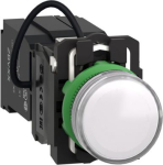 Pilot light, Harmony XB5, grey plastic, white, 22mm, universal LED, plain lens, 400V AC XB5AV5B1 | 3389119039635