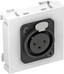 Media adapteris, XLR, 3-pin rozete ar skrūvem pievienojumu 45x45mm, PC, dzidri balts, 9010 6105250 | 4012196102051