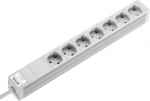 DK Socket strip, CEE 7/3 (type F), 7-way, 250 V, 16 A, LHD: 482,6x44x44 mm 7240210 | 4028177221161