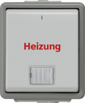 Heating switch, 2-pole, with pilot lamp, 10A 250V, 66x75mm, IP44, Grey, DELTA fl&auml;che 5TA4742 | 4001869038254