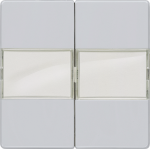 1+1 Rocker switch for two-way switch, with label, 55x55mm, aluminum-metallic DELTA i-system 5TG6252 | 4001869233758