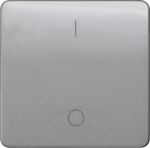 Rocker switch with symbols IO, 2-pole, 3-pole, 65x65mm, silver, DELTA profil 5TG7922 | 4001869060910