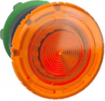 Head for illuminated push button, Harmony XB5, plastic, orange mushroom 40mm, 22mm, latching turn to ZB5AW753 | 3389110666861