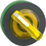 Head for illuminated selector switch, Harmony XB5, plastic, yellow handle, universal LED, 2 position ZB5FK1283 | 3606481339720