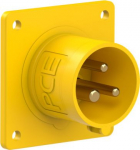 CEE-flanged plug 3x16A (2P+PE) 4h IP44 yellow 70x70 613-4 | 9003399066122