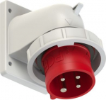 CEE-flanged plug, phase inverter 4x16A (3P+PE) 6h IP44 red, angled 778142-6 | 9003399608636