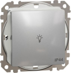 1-way Push-Button 10A IP44 Lamp Symbol, aluminium Sedna Design SDD213132 | 3606481482129