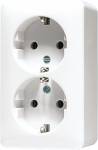 Socket outlet, 2-gang, surface 16A/250V, white 6020AWW | 4011377857506