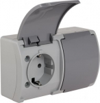 VG-182-08 Koala Gn. podw. 2x2P+Z SCHUKO n/t IP44 popiel z klapk.grafit 61.399 | 5901769016255