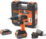 BLACK & DECKER | Cordless Drill/Driver with  2.0 Ah/4.0 Ah Battery | BCD003MEM2K-QW | 18 V | 2.0/4.0 Ah | Lithium BCD003MEM2K-QW | 5035048709160
