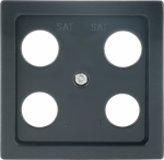 As cover for 4gang Antenna socket insert.   Outputs in a square arrangement e.g. TV/R/SAT/SAT like EVU 02 F, GEVU 15 S from Hirschmann. 2CKA001724A4374 | 4011395225394