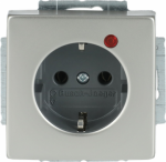 Busch-Protector&reg; SCHUKO&reg; socket insert with Neon lamp /Red with screw terminals stainless steel - Pure Stainless Steel 2CKA002011A3853 | 4011395088531