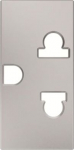 Color: Silver.   Rated voltage: 125 / 250 Vac.   Rated current: 15 / 16 A.   Type B+C: 2P / NEMA 5-15R.   Shuttered for child safety.   Screw terminals.   Size: 1 module. 2CLA213800N1301 | 8427238171616