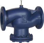VG221F Globe Valve, 2-Way, DN150, Kvs 300 m&sup3;/h, ISO Flanged, Brass Plug, EPDM Seals, Stem Up Close VG221F-150C | 3606489773915