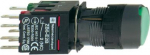 Green flush complete illum pushbutton &Oslash;16 latching 1NO+1NC 12...24V. range of product: Harmony XB6 - device short name: XB6 - mounting diameter: 16 mm - contacts type and composition: 1 NO + 1 NC - contacts operation: slow-break - light source: LED - ...