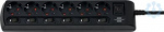 Extension cord 6 sockets + 6 switches, 2m H05VV-F 3x1.5, black 1153110116 | 4007123667482