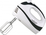 Adler Mixer AD 4205 b Hand Mixer, 300 W, Number of speeds 5, Turbo mode, White/Black AD 4205 B | 5908256831537