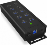 Icy Box 7-port industrial hub with USB Type-A interface, QC 3.0 charging port and 2x quick charging port IB-HUB1703-QC3 | 4250078166849