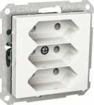 3 Socket-outlet, Exxact, 2P, 2.5A, universal, with shutter, white WDE002679 | 3606480204449