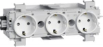 Socket-outlet 3-gang Wago plug/clamp technique front-mounting in pure white GS30019010 | 4012740851510
