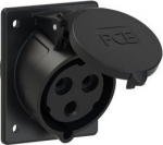 CEE-flanged socket 3x32A (2P+PE) 6h IP44 black 80x97 423-6x | 9003399655302