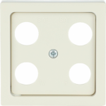 As cover for 4gang Antenna socket insert.   Outputs in a square arrangement e.g. TV/R/SAT/SAT like EVU 02 F, GEVU 15 S from Hirschmann. 2CKA001724A4375 | 4011395225400