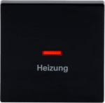 With marking "Heizung". As cover for flush-mounted 1gang 1way, 1gang 2way switch, intermediate switch, push-button and control switch 1gang 2way. As cover for 2-pole or 3-pole flush-mounted on-off switch and 2-pole control on-off switch. 2CKA001751A2 ...